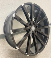 22" U2 Wheel U2-77-M Wheel 🌟 22X9.5 +30 6X139.7 🌟 C.B 78.1 Black & Machined Rim + Tips